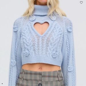 NEW for love and lemons rebecca heart sweater